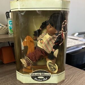 Porcelain Doll with Brown Outfit